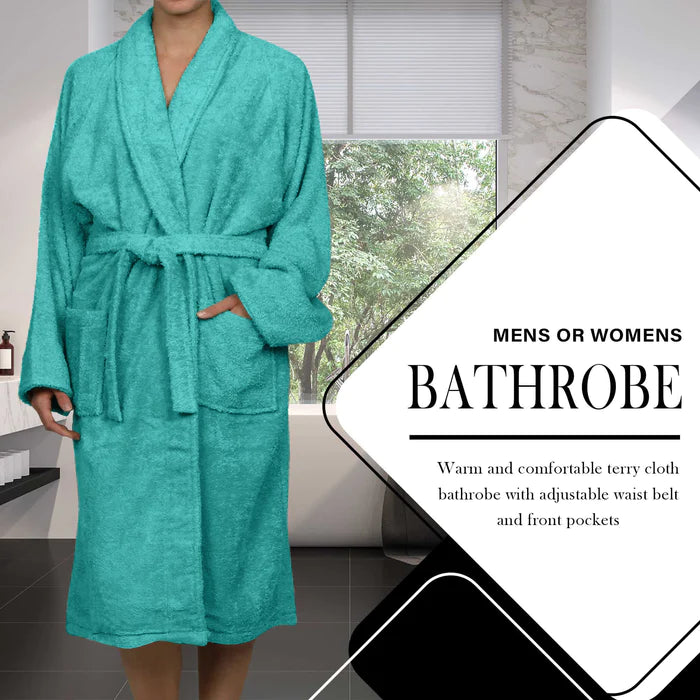 Premium Cotton Ultra Soft Terry Adult Unisex Lightweight Luxury Bathrobe - Spa, Hotel & Home Relaxation Wear for Men and Women