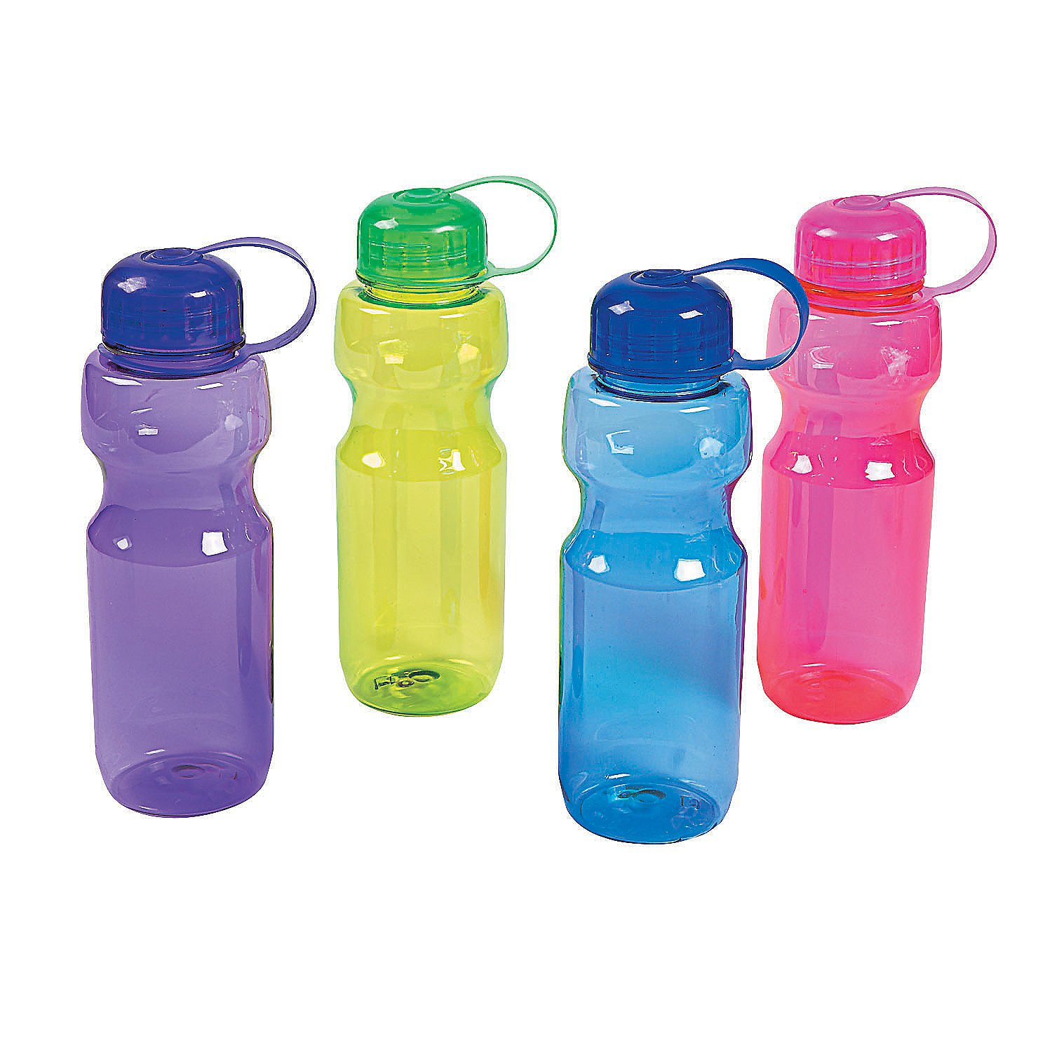 Fun Express 24 Oz Contoured Water Bottle - BPA-Free Reusable Sports Water Bottle Set of 12 - Perfect for Parties, Camping, Gym & Outdoor Activities