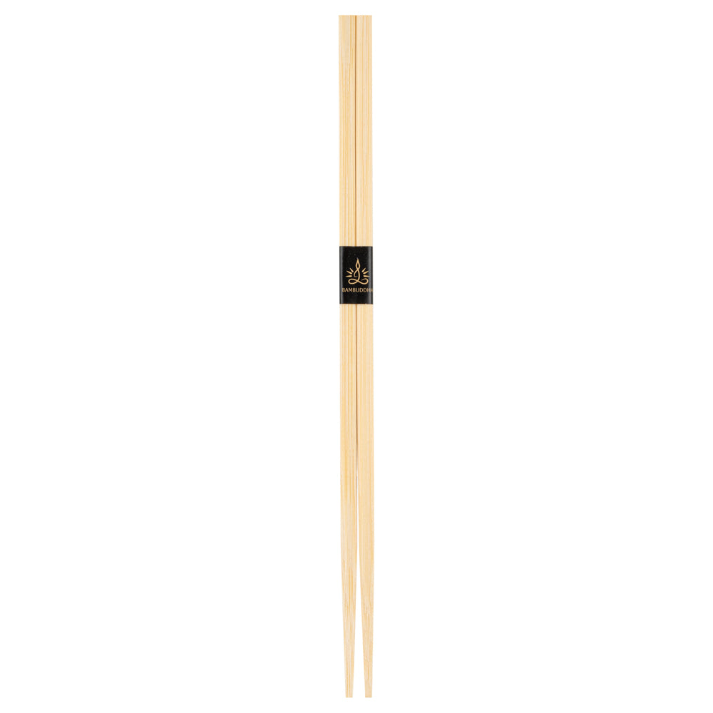 Premium Natural Bamboo Chopsticks - Eco-Friendly Square Design with Paper Band, 9.5 Inch, 100 Count Box - Perfect for Asian Cuisine, Sushi, Restaurants & Home Dining