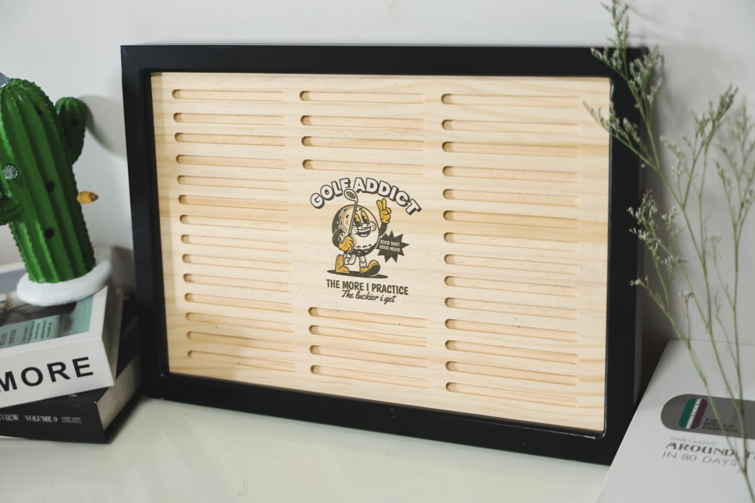 Premium Pine Wood Golf Pencil Display Case - Holds 36 Hexagonal Golf Pencils | Unique Golfer Gift for Men, Father & Husband | Golf Tournament Souvenirs & Collectibles | Perfect for Home Office, Man Cave or Golf Clubhouse Display