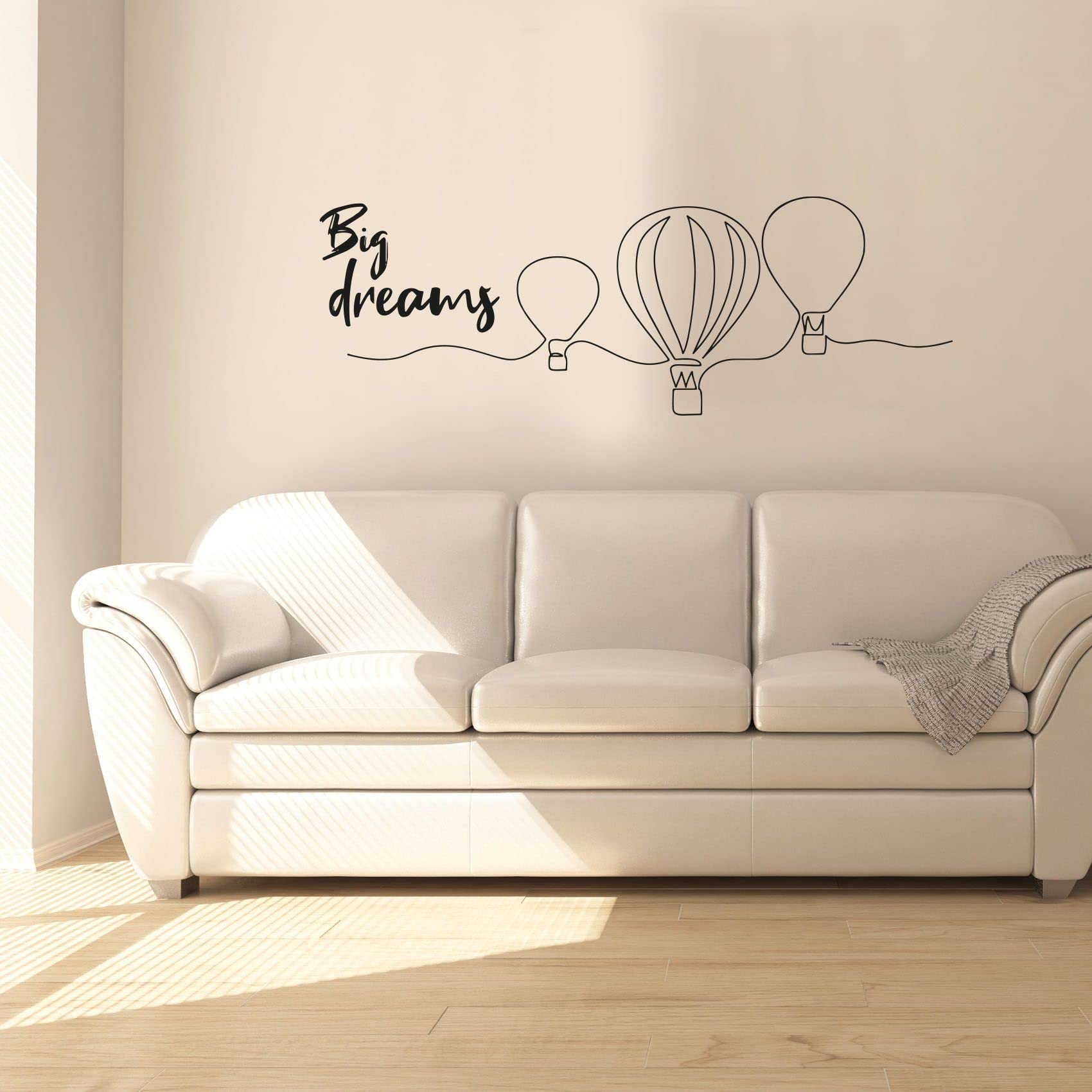 Big Dreams Hot Air Balloon Wall Decal - Inspirational Quote Vinyl Sticker for Kids Room, Nursery & Playroom Decor (6x10 inch) - Perfect for Bedrooms, Classrooms & Birthday Party Decorations