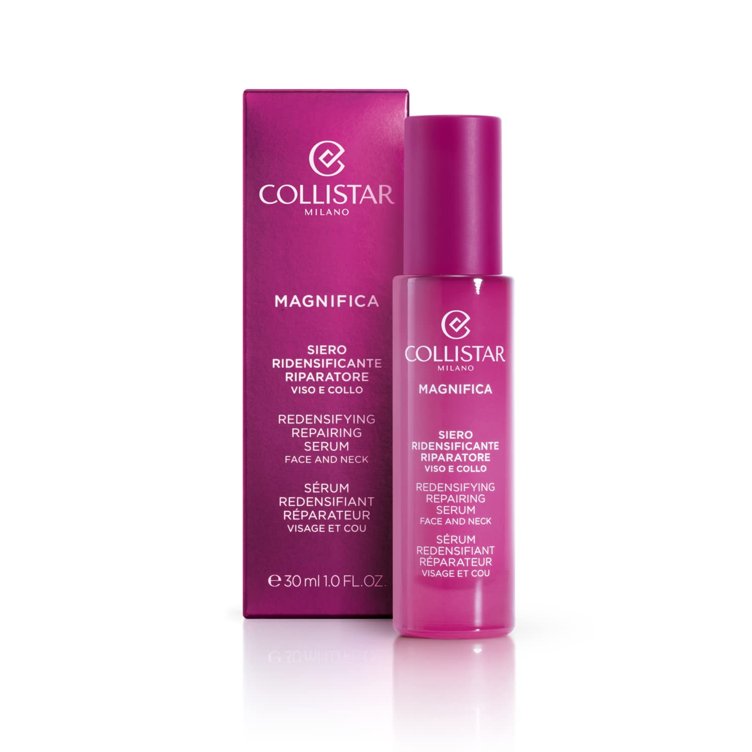 Collistar Magnifica Rich Replenishing & Repairing Face and Neck Serum - Deep Hydration & Plumping Effect for Sensitive Skin, Silicone-Free, 30ml - Perfect for Nighttime Skincare Routine & Anti-Aging Care