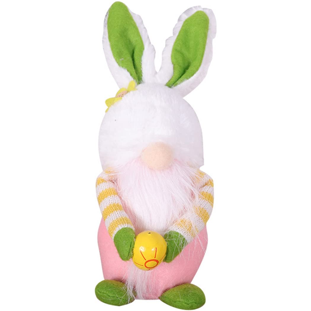 JUSTDOLIFE Easter Bunny Gnome Ornaments - Nonwoven Carrot Egg Dwarf Doll Decorations for Easter Holiday Home Decor | Perfect for Easter Tree, Mantel & Spring Table Centerpiece