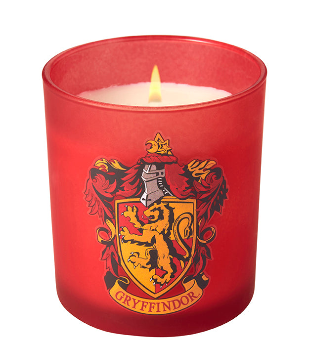 Harry Potter Gryffindor Scented Glass Candle - Hogwarts House Themed Home Decor & Gift for Fans - Perfect for Bedroom, Living Room & Harry Potter Party Decorations