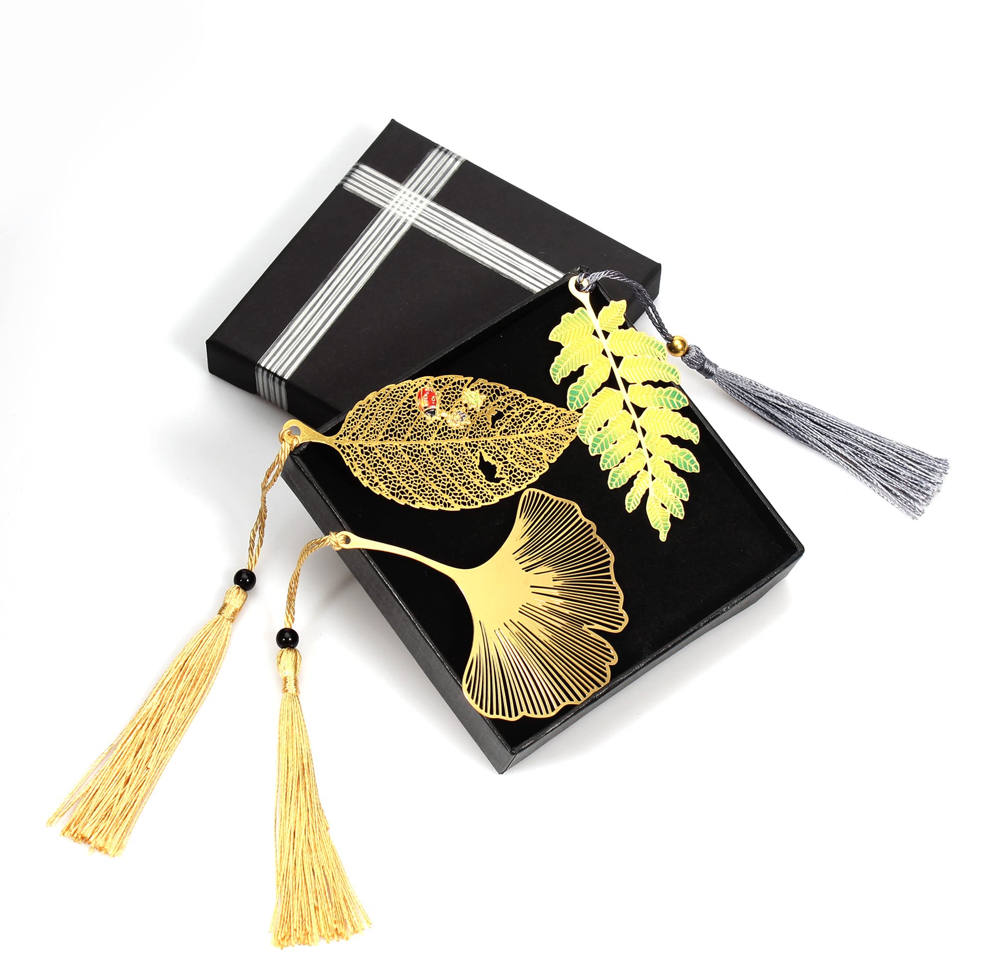 Elegant Metal Leaf Tassel Bookmarks - Perfect Gift for Book Lovers, Students & Readers - Ideal for Books, Journals, and Reading Accessories