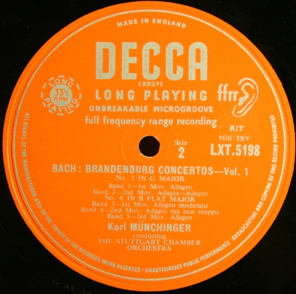 Bach Brandenburg Concertos Nos. 1, 3 & 6 - Karl Münchinger Conducting The Stuttgart Chamber Orchestra | Decca LXT 5198 | Classical Music for Relaxation & Dinner Parties