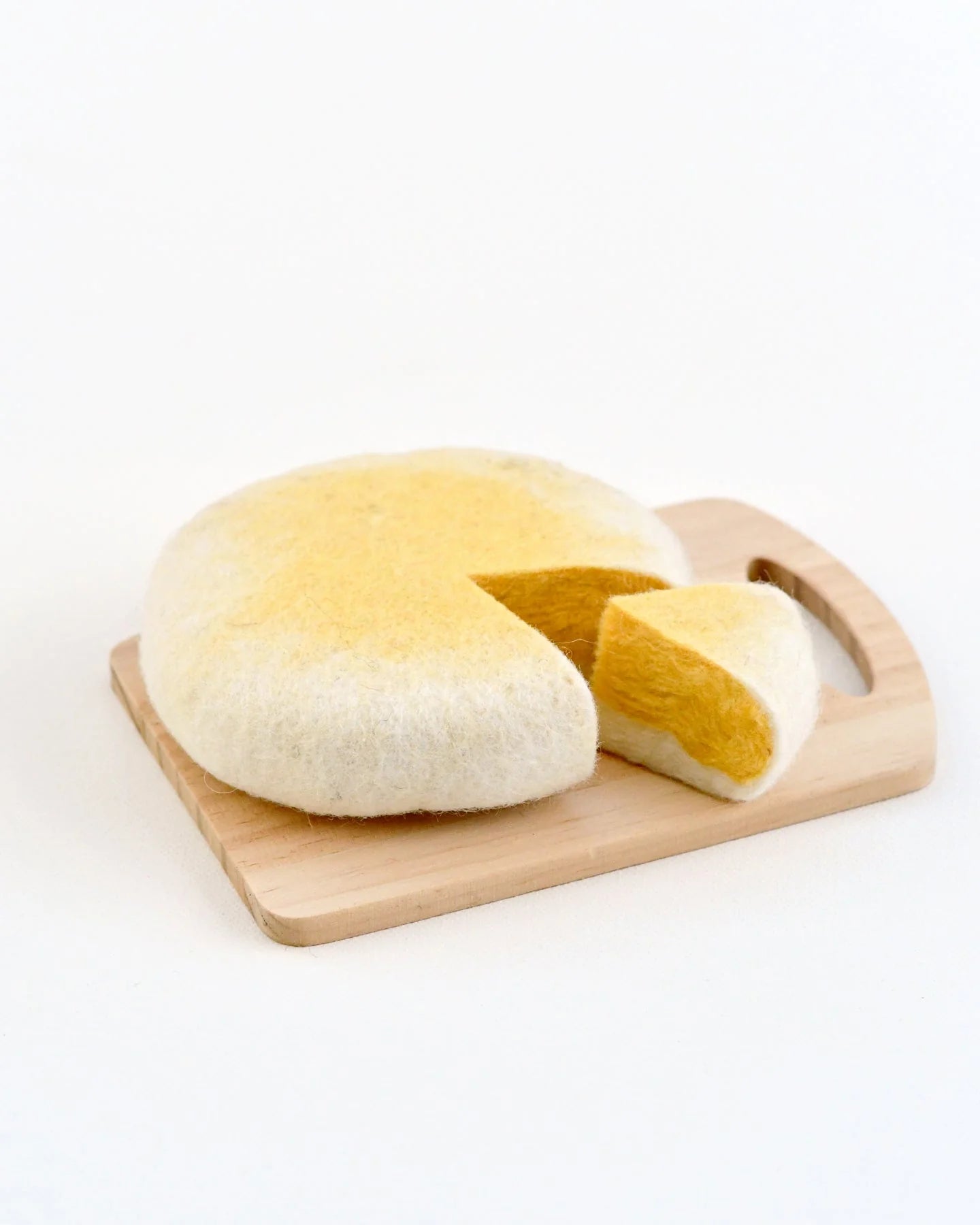 Premium Brie Cheese Felt Play Food Set - Realistic Soft Fabric Toy for Kids Pretend Play - Perfect for Montessori Learning, Kitchen Role Play & Toddler Educational Games