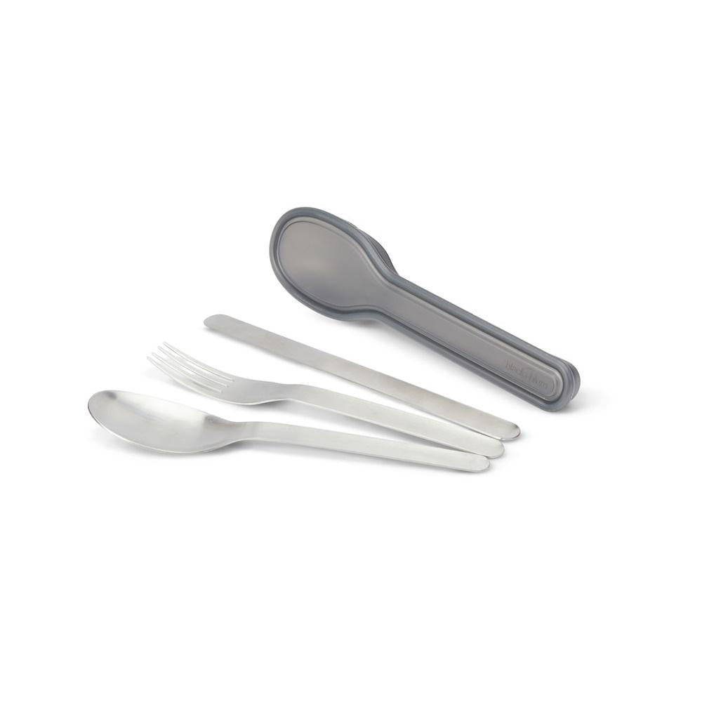 Premium Stainless Steel Cutlery Set with Travel Case - 18-Piece Knife Fork Spoon Set for Camping, Picnics & Outdoor Dining | Black + Blum Durable Cutlery Kit