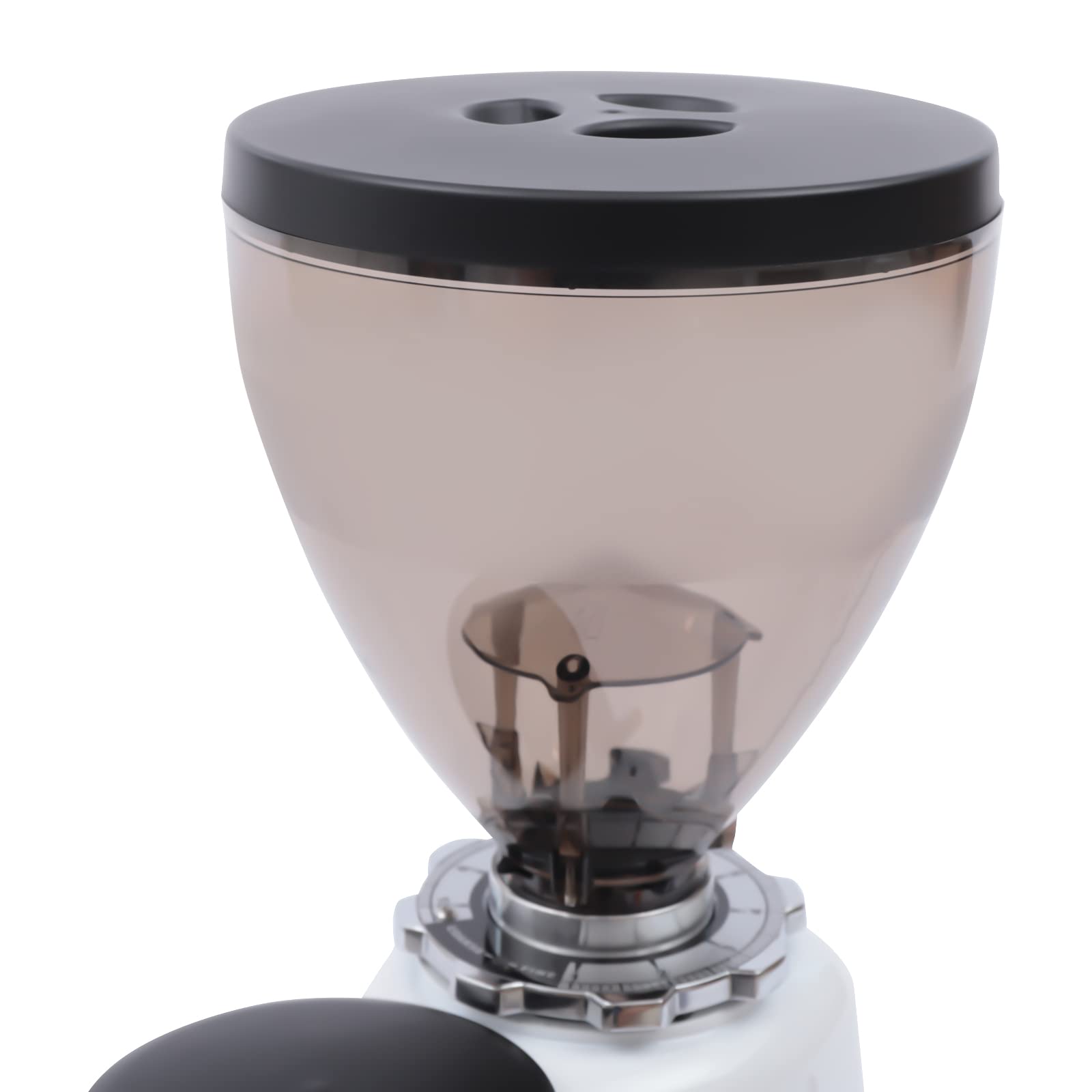 350W Commercial Electric Espresso Coffee Grinder with Flat Burr - 1.2kg Hopper Capacity, 110V Bean Milling Machine (White) - Perfect for Cafes, Restaurants & Home Baristas