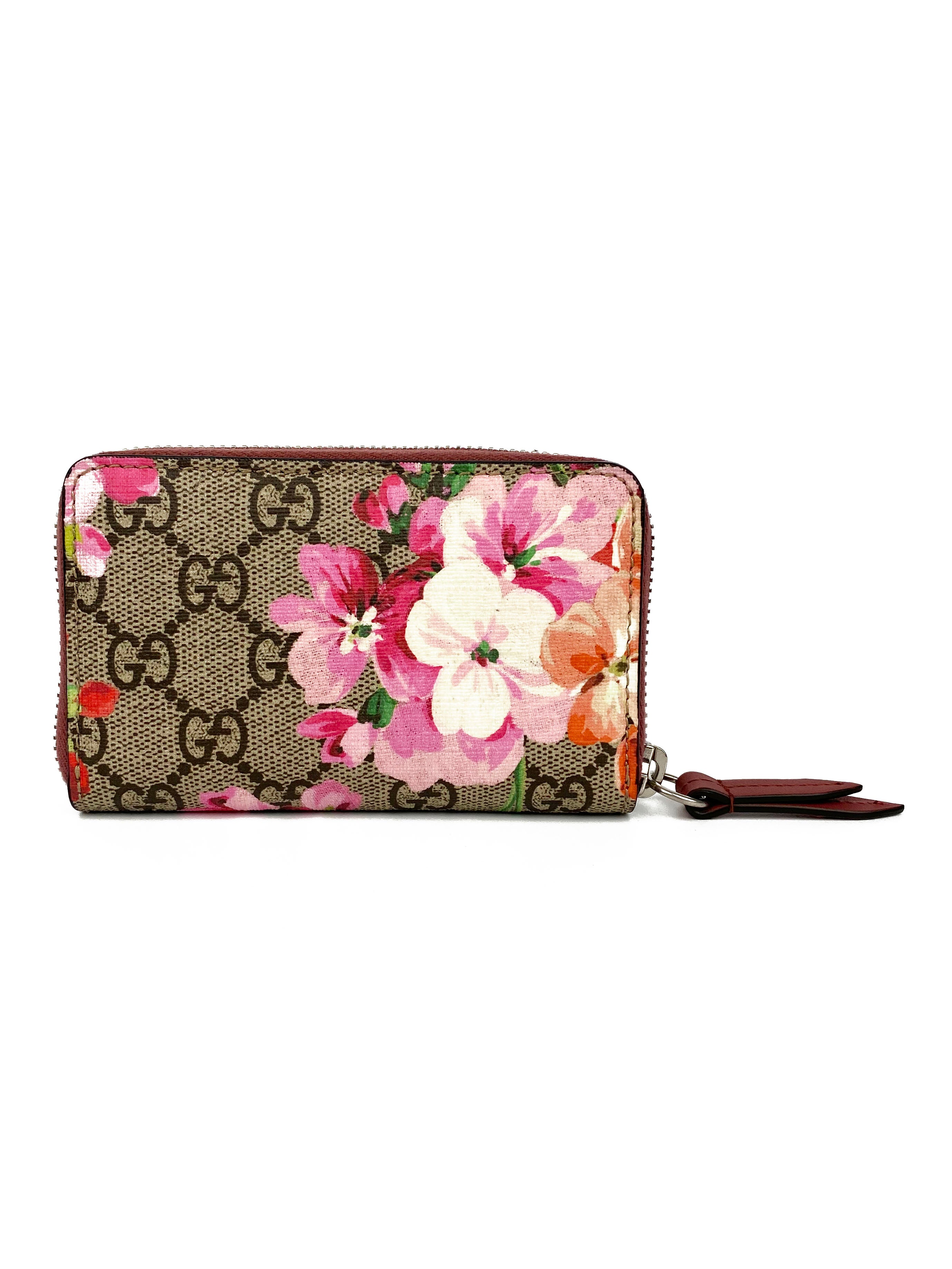 Gucci GG Supreme Blooms Card Holder Wallet - Stylish & Compact for Women | Perfect for Everyday Use, Travel & Gifting