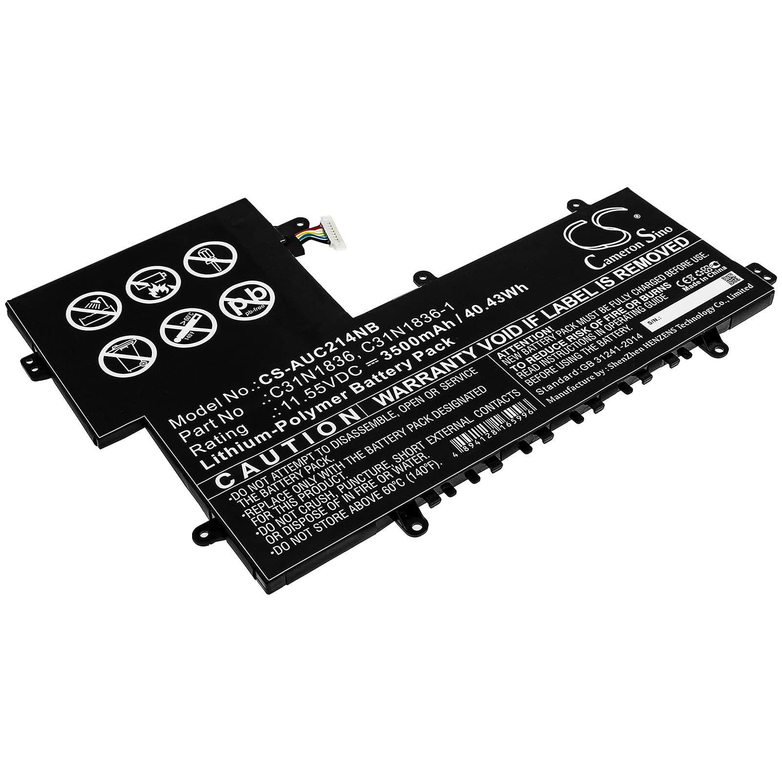 3500mAh Replacement Battery for ASUS Chromebook C204MA C214MA-YS02T C204MA-1A C204MA-BU1430 Flip C214MA-BW0077 - Compatible with Models C31N1836-1 0B200-03370100 0B200-03370000 - Perfect for School, Work & Travel Use
