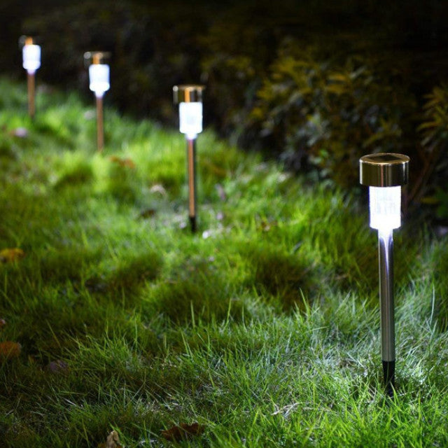 DECOLITE Solar Pathway Lights 5 Pack - Waterproof Outdoor Garden Lights with Auto On/Off - Perfect for Walkways, Driveways, and Landscaping