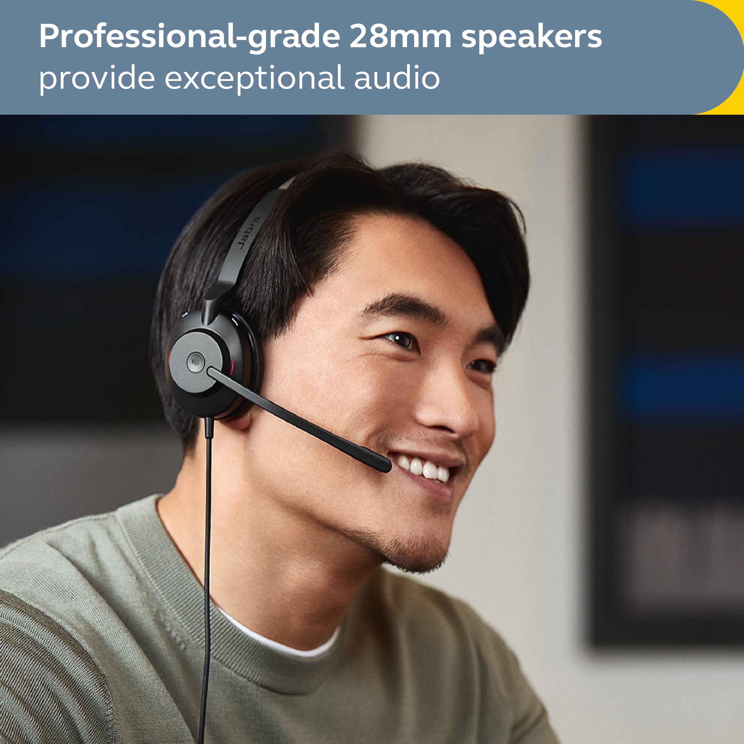 Jabra Evolve2 30 SE Wired Mono Noise Cancelling Headset with 2-Microphone Call Technology | USB-C Cable | MS Teams Certified | Compatible with Zoom, Skype & All Platforms (Black) - Perfect for Remote Work, Call Centers & Office Professionals