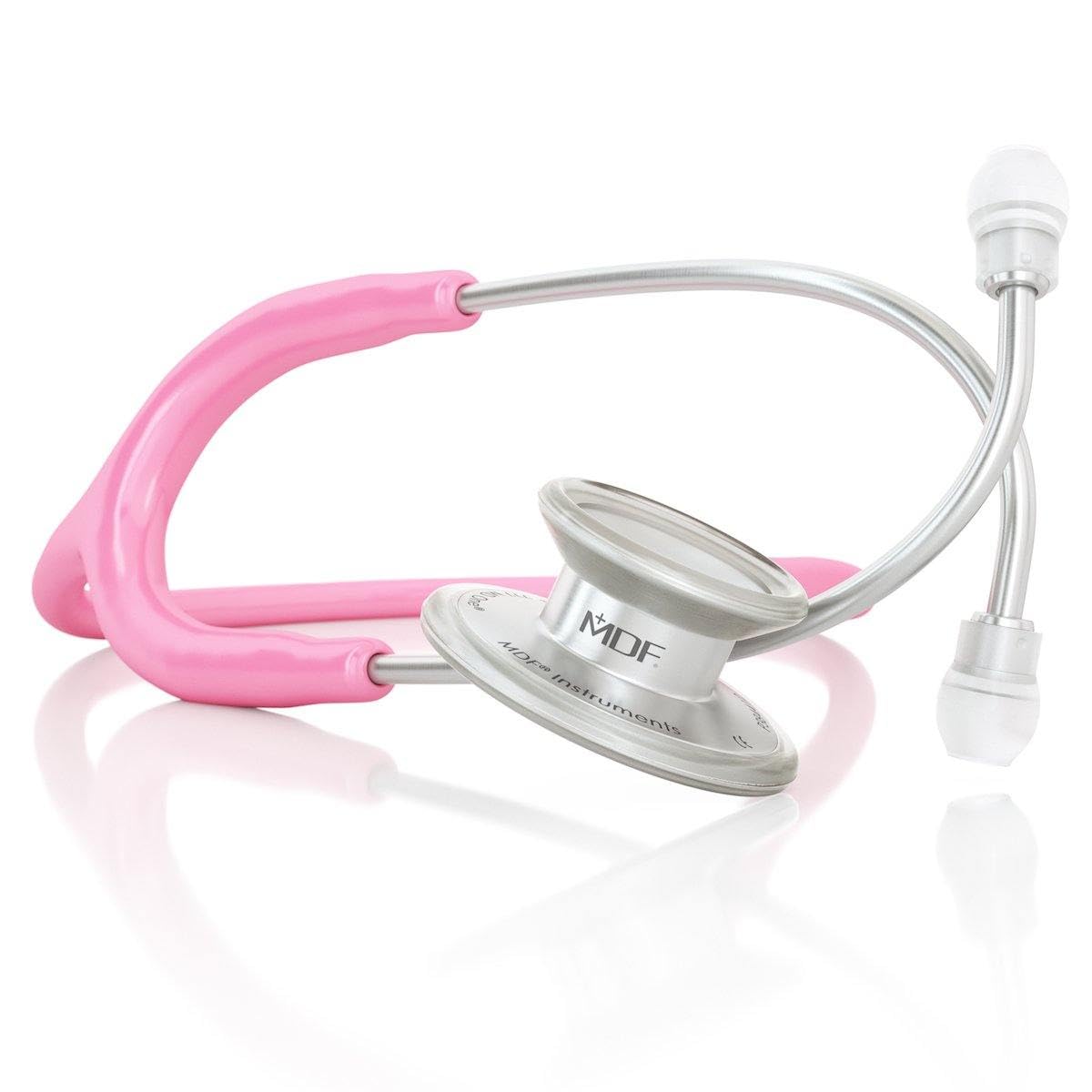 MDF MD One Epoch Lightweight Titanium Stethoscope for Adults - Pink Tube & Silver Chestpiece Headset (MDF777T01) | Ideal for Medical Professionals, Nursing Students & Healthcare Workers in Hospitals & Clinics