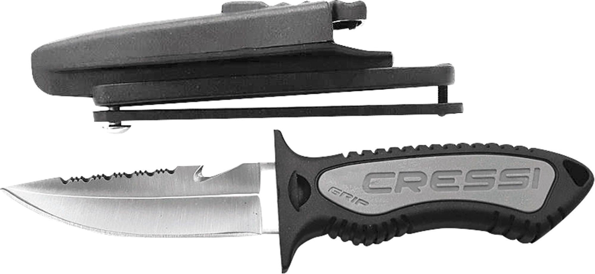 Cressi Small Grip Scuba Diving Knife with Steel Tip - Professional Dive Tool for Underwater Safety & Fishing | Perfect for Spearfishing, Snorkeling & Marine Activities