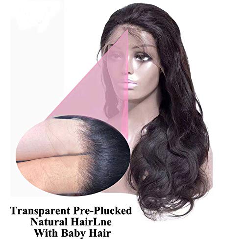 13x4 Brazilian Virgin HD Lace Front Wig 18 Inch Soft Body Wave Human Hair - Glueless, Pre-Plucked Natural Hairline with Baby Hair for Undetectable Look | Perfect for Daily Wear, Cosplay & Special Events