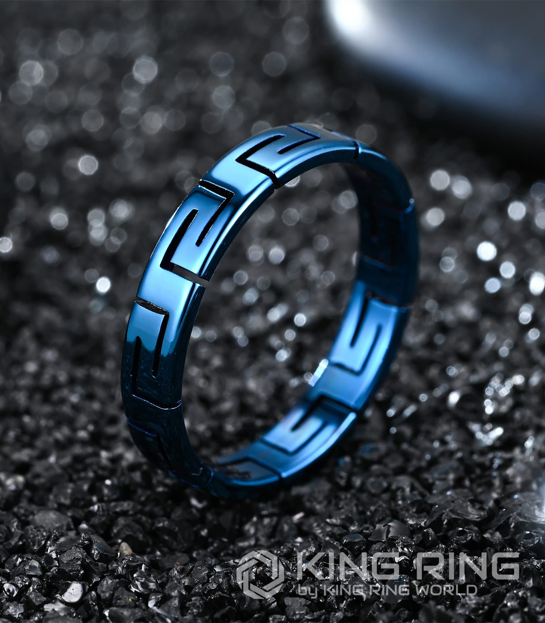 4mm Greek King Ring – Stainless Steel Viking Rings for Men & Women | USA Designed Couple Bands | Perfect for Engagement, Wedding & Everyday Wear