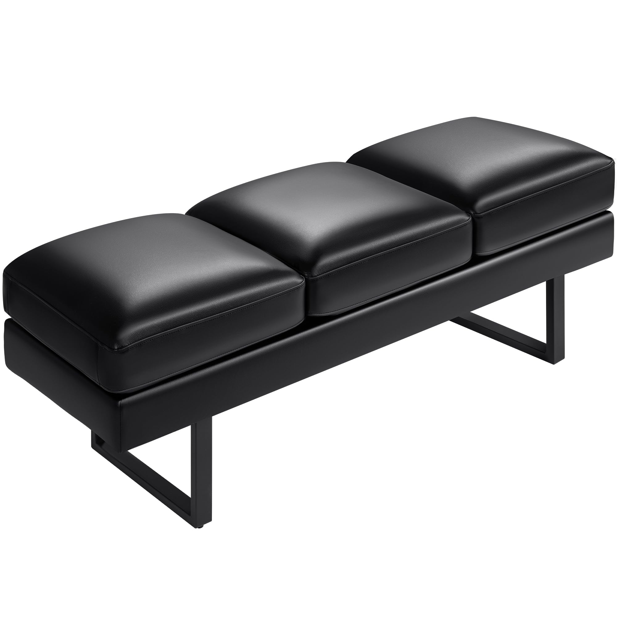 JUMMICO 3-Seat Faux Leather Office Waiting Room Chair - 59.6