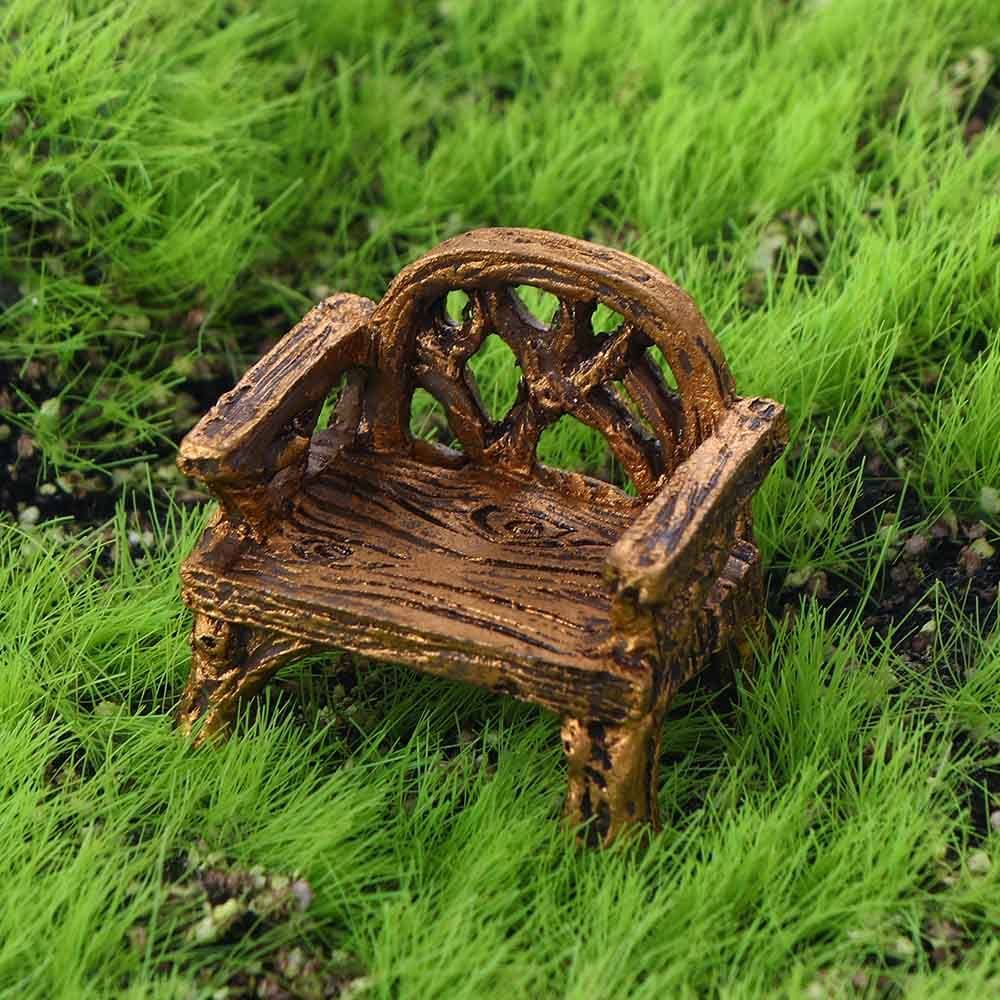 Miniature Resin Fairy Garden Benches - Tiny Chairs for Mini Gardens, Moss Landscapes & Dollhouse Decor - Perfect for Fairy Garden Ornaments, DIY Miniature Scenes & Home Decoration Accessories
