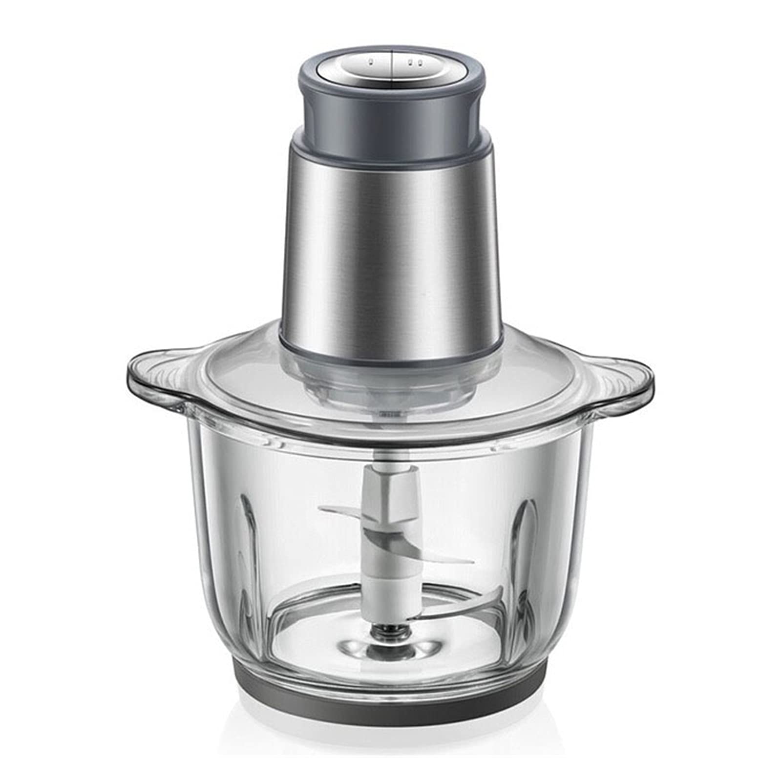 300W Electric Food Processor - 2L Stainless Steel Bowl, 4 Sharp Blades & 2 Speed Settings - Mini Food Chopper & Meat Grinder for Vegetables, Fruits, Onion, Garlic - Perfect for Meal Prep, Smoothies, Baby Food & Home Cooking