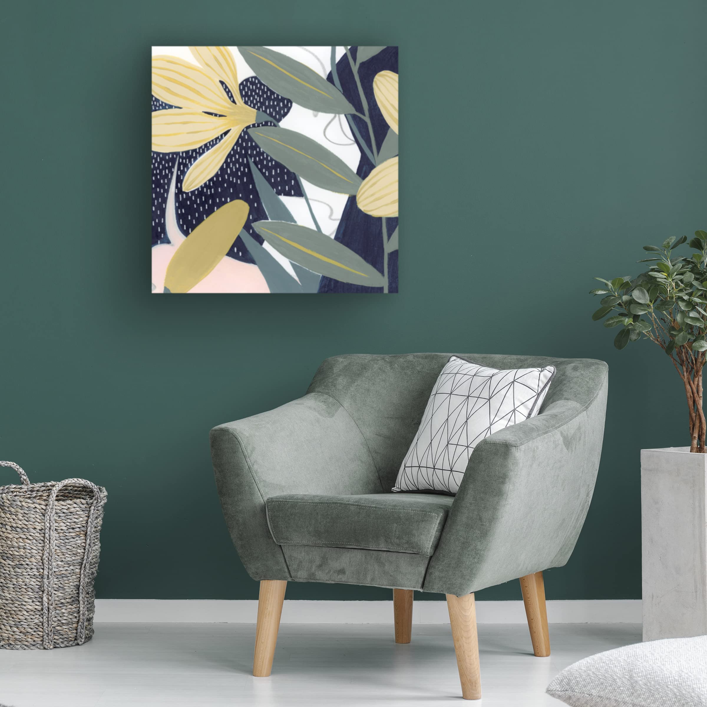 Grace Popp 'Flores Noche IV' Floral Canvas Wall Art - Handmade Modern Home Decor for Living Room, Bedroom & Office