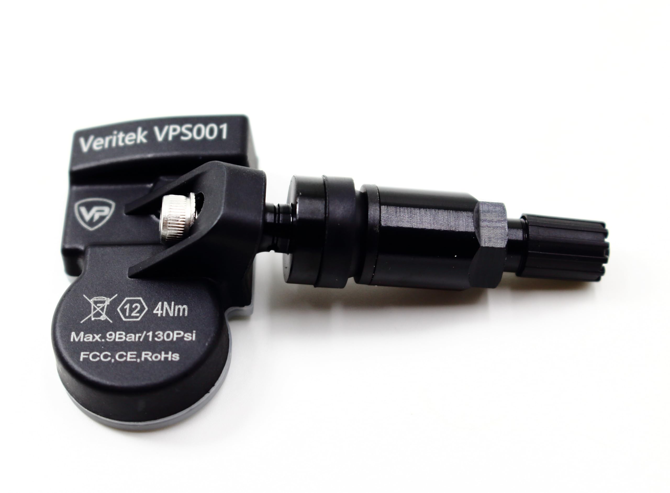 4 Pack Veritek VPS001 433MHz TPMS Sensors for Chrysler Dodge Jeep - Replaces 68313387AB 68313387AA 68252493AB - Black Aluminum Valve Stems - Perfect for Tire Pressure Monitoring & Vehicle Maintenance