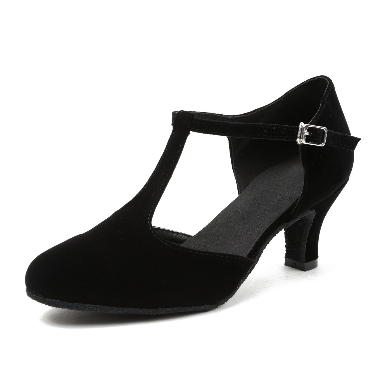 Minishion Women's Ankle Strap Dance Heels - Comfortable Latin Salsa Tango Ballroom Practice Shoes for Professional Dancers & Beginners | Perfect for Dance Classes, Performances & Social Events
