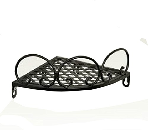 Black Wrought Iron Triangle Corner Shelf for Bathroom & Garden - Space-Saving Storage Solution for Plants, Towels & Decor
