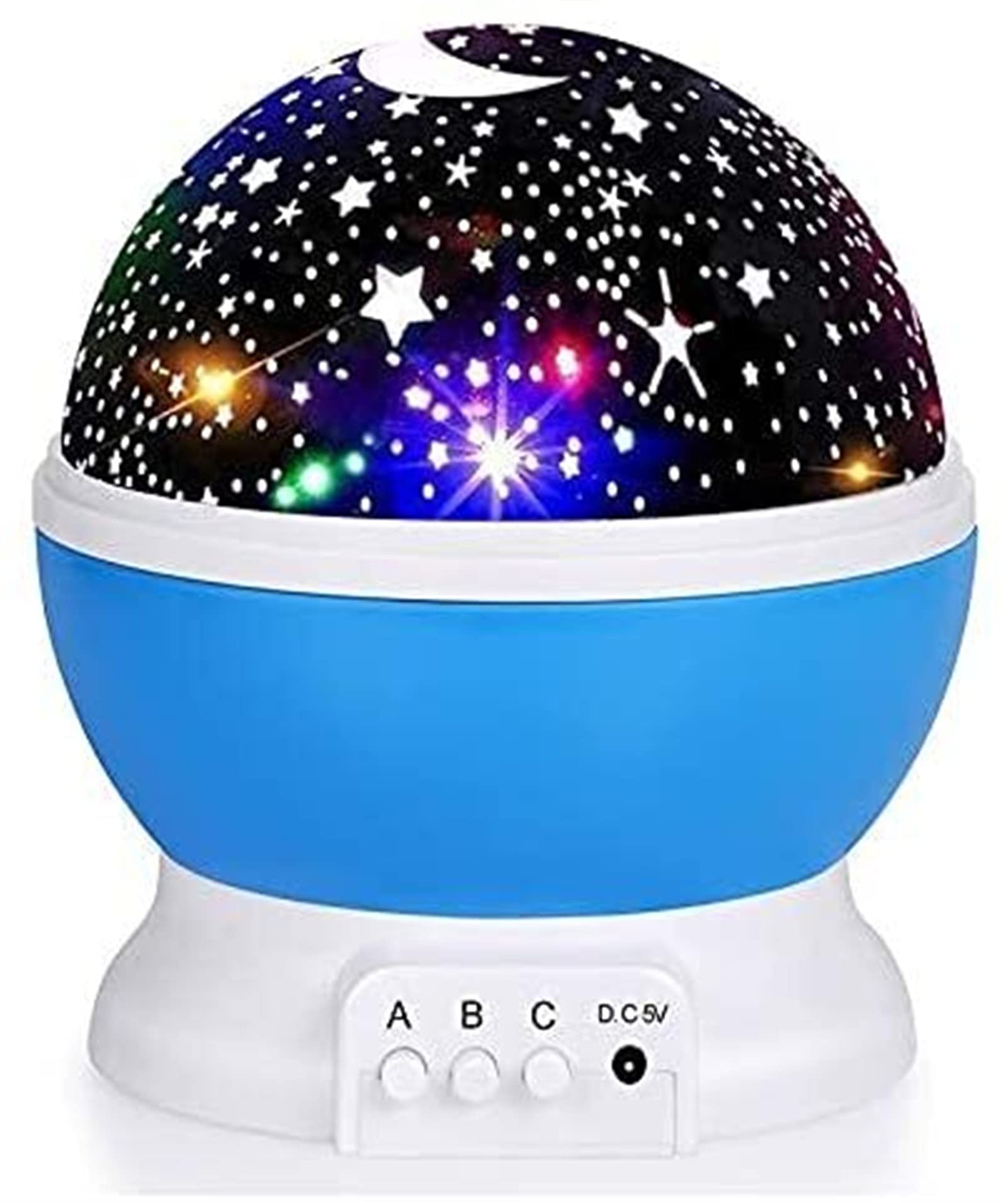 360° Rotating Star Projector Night Light - 8 Color Changing LED Galaxy Projector with USB Cable, Best for Kids Bedroom, Nursery, Party Decor & Relaxation (Blue)