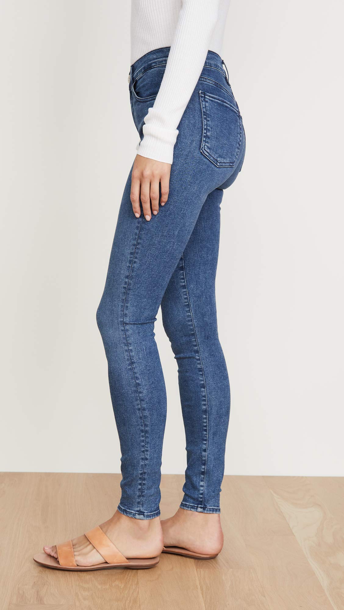 Women's 3-in-1 Kaia Skinny Jeans - Miles Blue Wash Size 24 | High-Stretch Denim Pants for Work, Casual & Night Out | Perfect for Office, Dating & Weekend Wear