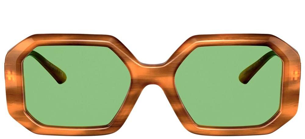 Tory Burch Women's TY7160U Oval Sunglasses - Honey Wood Frame, 52mm Universal Fit - Stylish UV Protection for Beach, Driving & Outdoor Activities