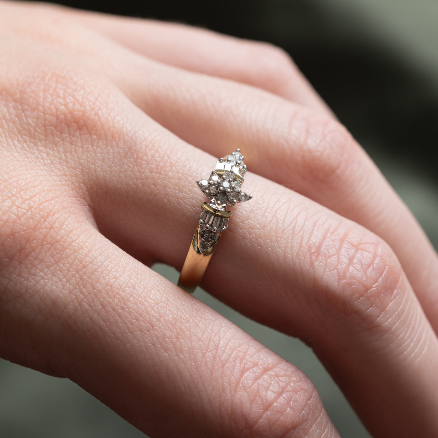 0.45ctw Multi-Cut Cluster Diamond Ring - Size 7.25 | Elegant Wedding Band, Anniversary Gift & Everyday Luxury Jewelry for Women