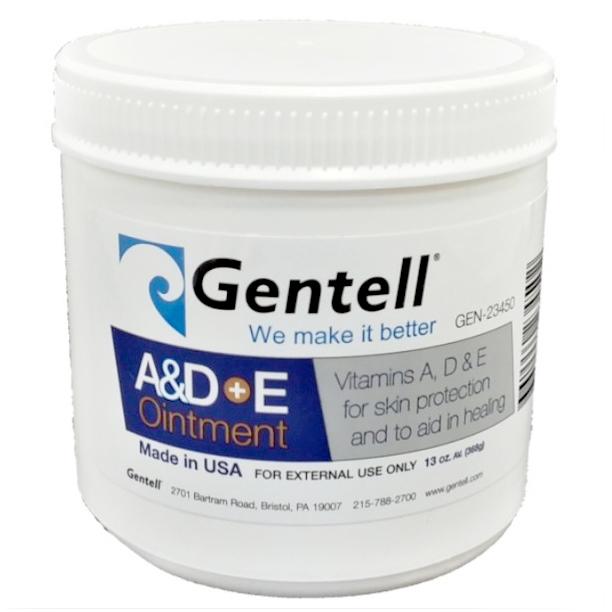 Gentell A&D + E Ointment - 13oz Jar for Skin Protection, Moisturizing & Healing - Ideal for Dry Skin, Minor Cuts & Diaper Rash Care