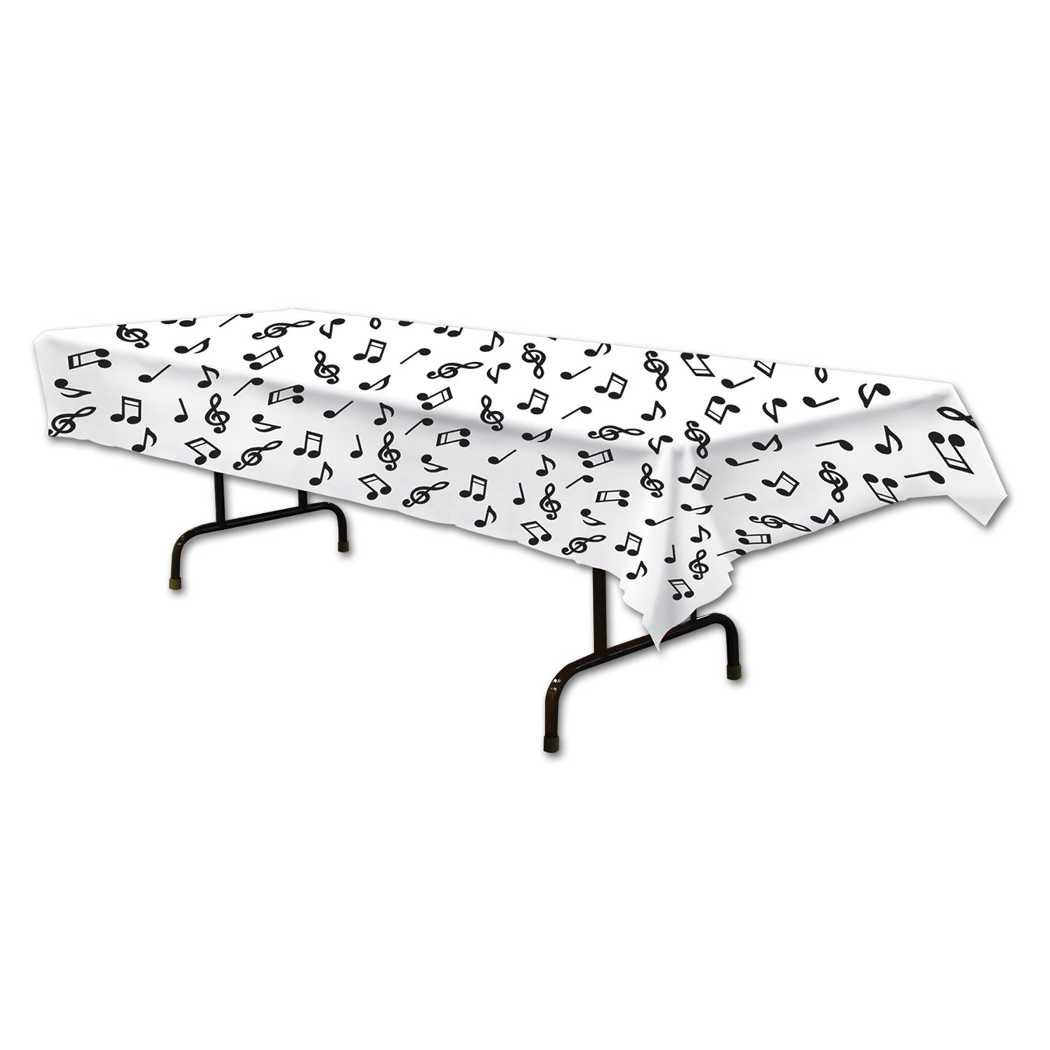 Music Note Party Decorations Bundle - Table Cover, Hanging Swirls, Plates & Napkins for Birthday, Wedding & Themed Events