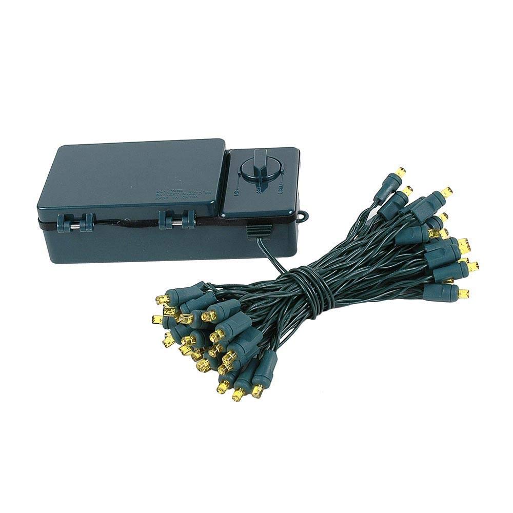 BAT50 LED Battery Operated Christmas Mini Lights - 50 Green Wire Fairy Lights (17 Feet) for Indoor/Outdoor Holiday Decorations, Parties, Weddings & Home Ambiance