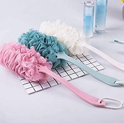LA VENUST Long Handle Bath Brush for Women & Men - Soft Nylon Mesh Loofah Back Scrubber & Body Cleaner - Exfoliating Shower Brush for Smooth Skin - Perfect for Back Cleansing & Spa Relaxation (Pack of 1)