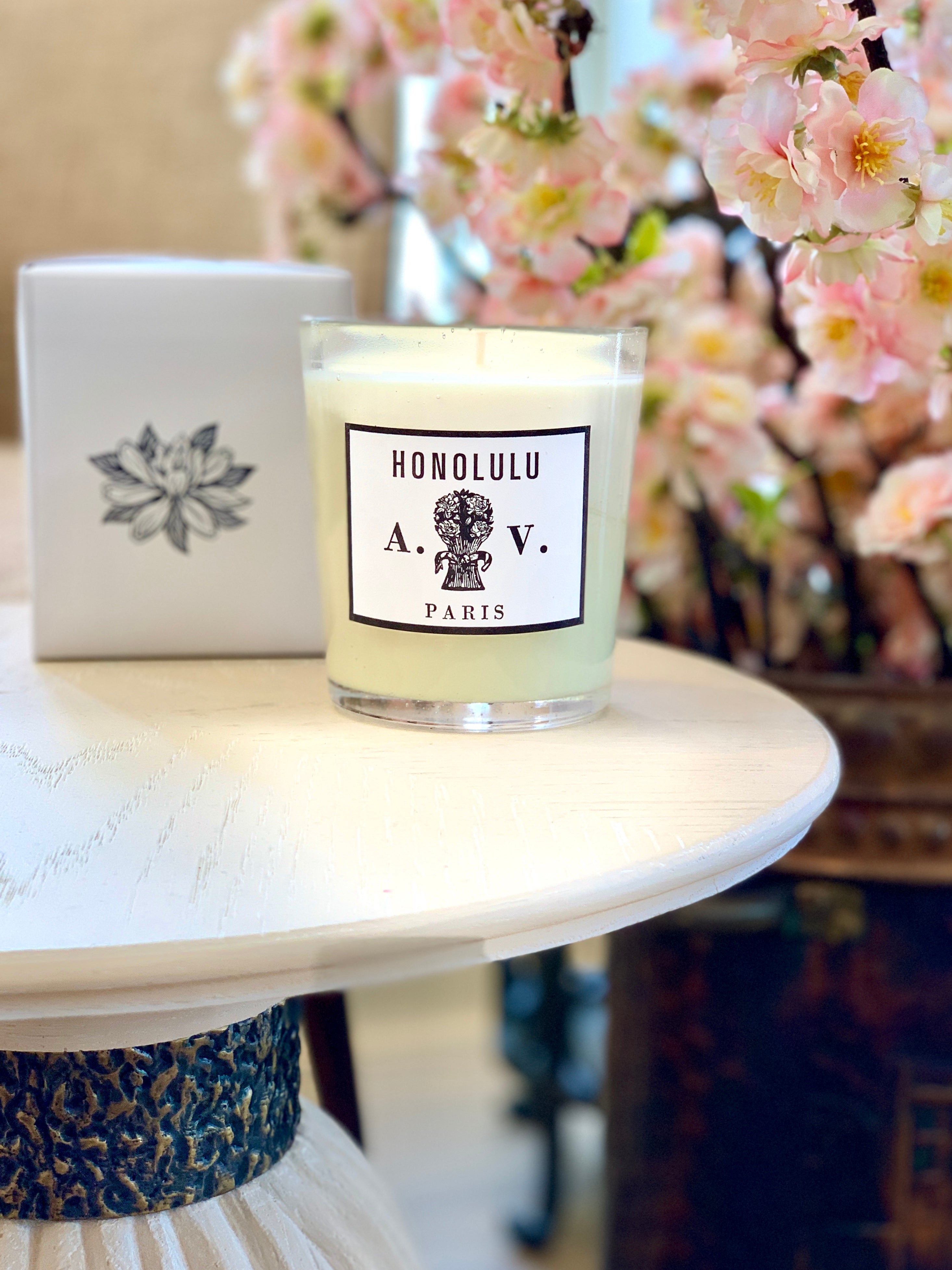 Honolulu Scented Candle - Tropical Coconut & Pineapple Fragrance for Relaxation, Home Decor & Romantic Ambiance | Perfect for Spa, Yoga & Beach House Decor