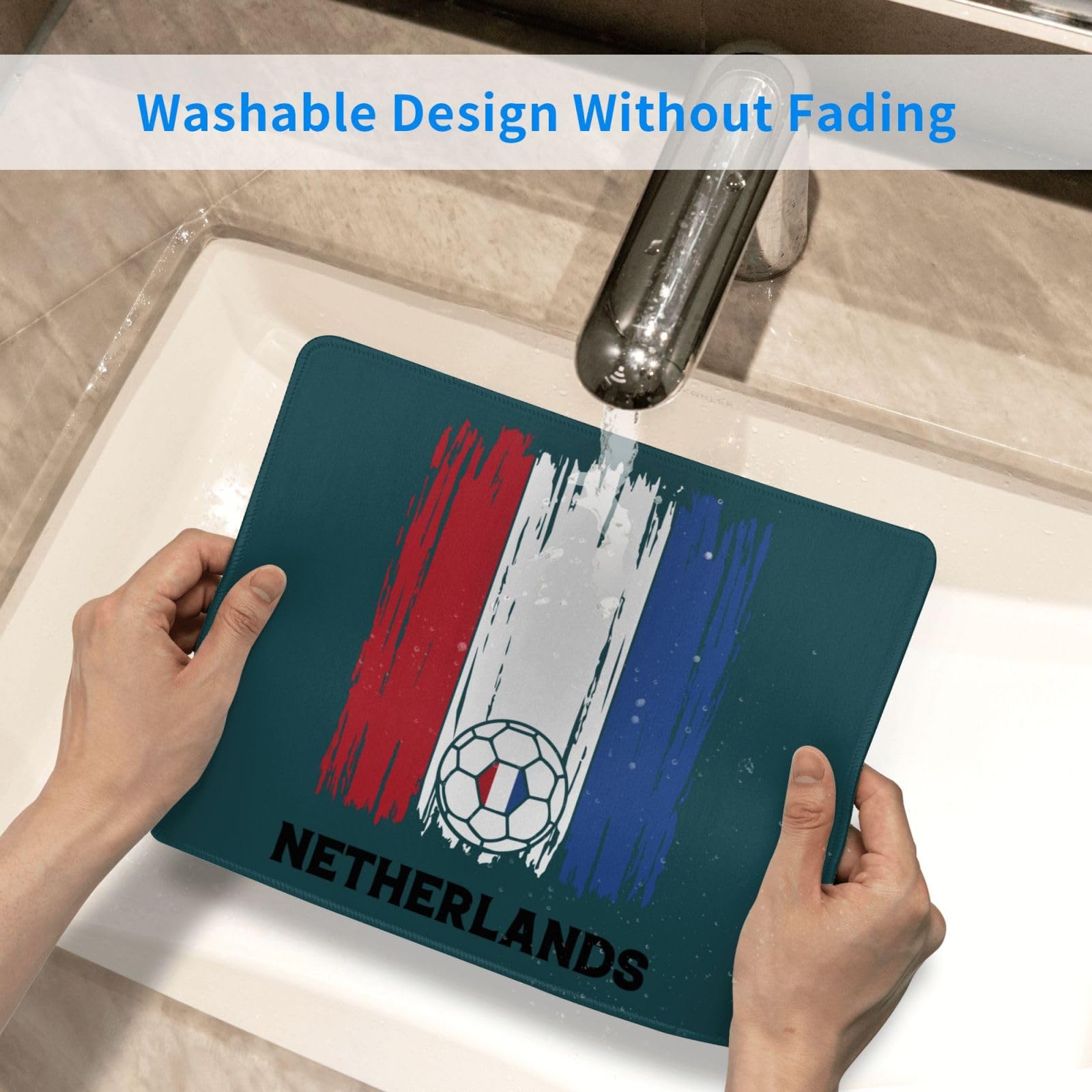SIYTUAU Netherlands Football Flag Mouse Pad - Waterproof, Non-Slip Rubber Gaming Mouse Mat (10x12 Inches) for PC, Laptop & Office - Ideal for Soccer Fans, Esports & Work Desks | Great for Gaming, Work & Home Office Setup