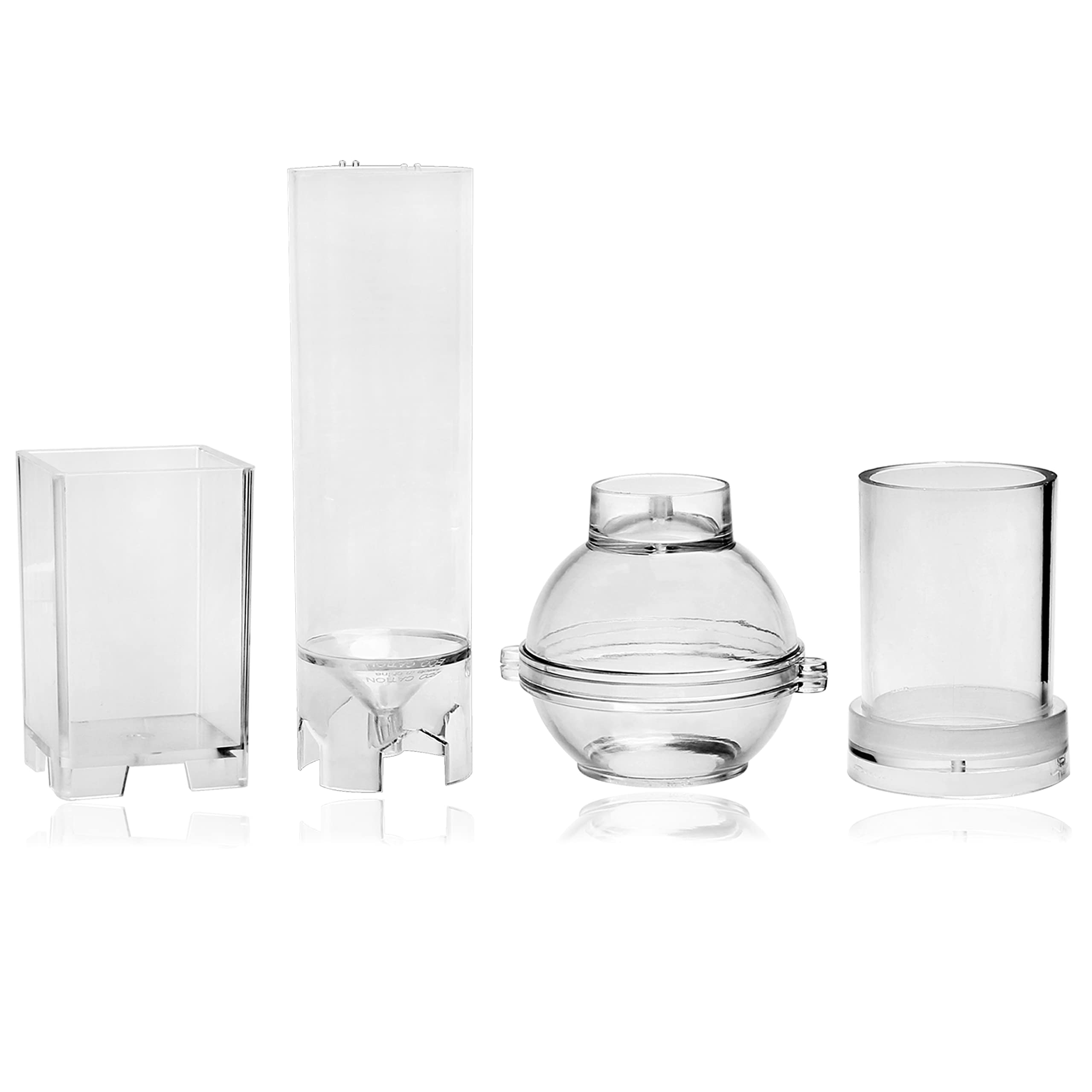 MILIVIXAY 4-Piece Plastic Candle Making Mold Set - DIY Pillar, Cylinder, Rectangle & Sphere Molds for Beeswax, Soy Wax & Paraffin Wax - Perfect for Homemade Candles, Gifts & Home Decor