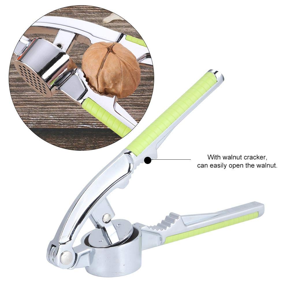 Premium Zinc Alloy Garlic Press - Heavy Duty Manual Garlic Crusher with Ergonomic Non-Slip Handle, Multi-Functional Kitchen Gadget for Chopping Garlic, Nuts & Herbs - Perfect for Home Cooking, Meal Prep & Restaurants
