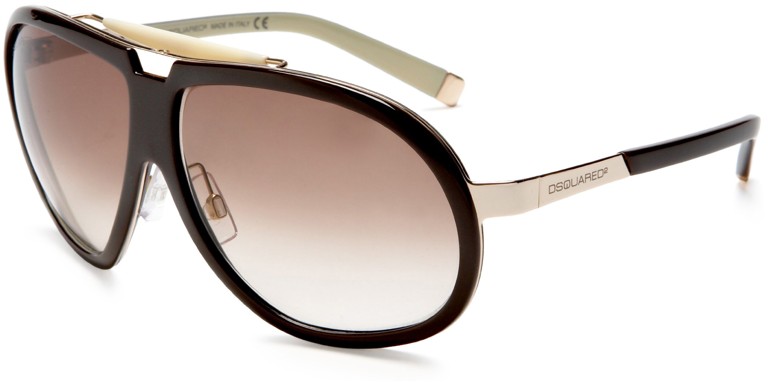 DSQUARED2 DQ0004 Unisex Aviator Sunglasses for Men & Women - Polarized UV Protection Pilot Shades for Driving, Travel & Outdoor Activities