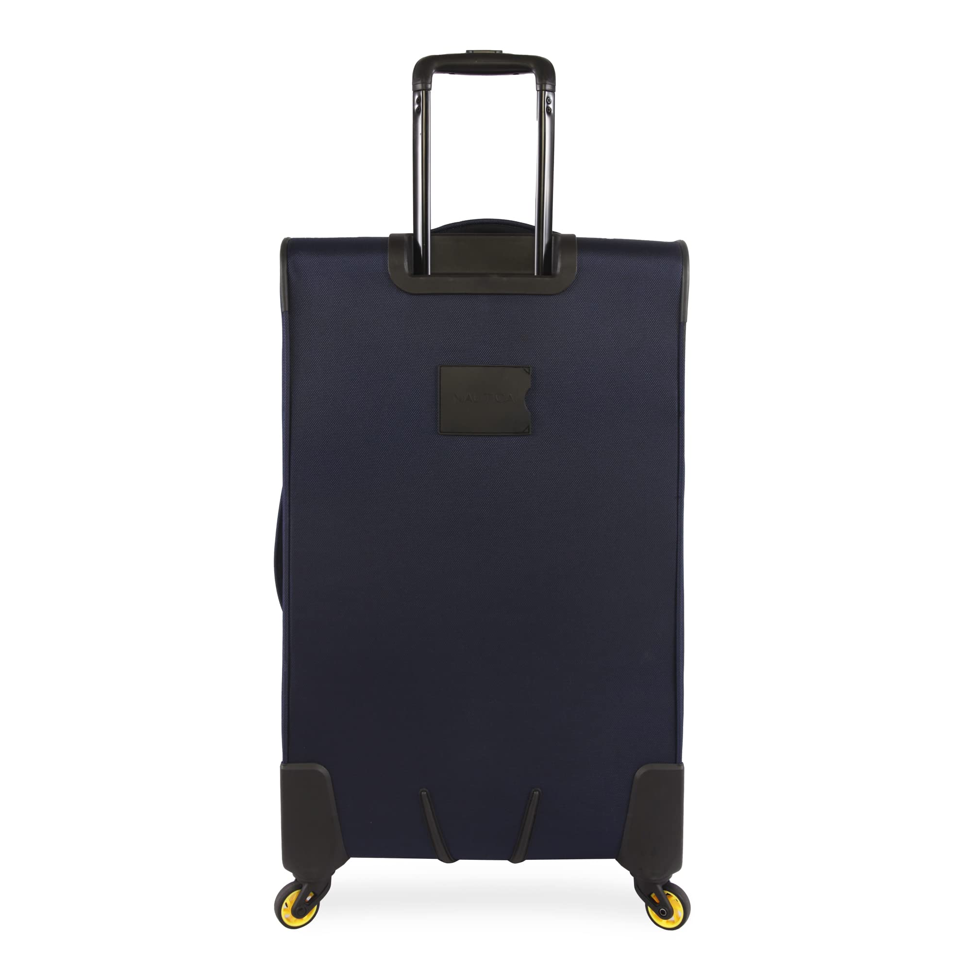 NAUTICA Helios 2-Piece Softside Luggage Set in Navy & Yellow - Lightweight Spinner Suitcase for Travel, Business Trips & Weekend Getaways