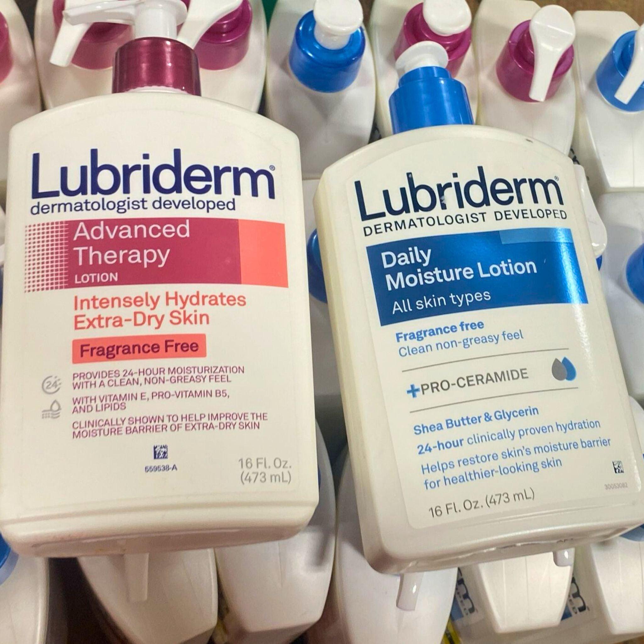 Lubriderm Advanced Therapy & Daily Moisture Lotion Set - 30 Pack | Fragrance-Free Hydrating Body Lotion for Dry Skin | Perfect for Daily Use, Travel & Gift Sets