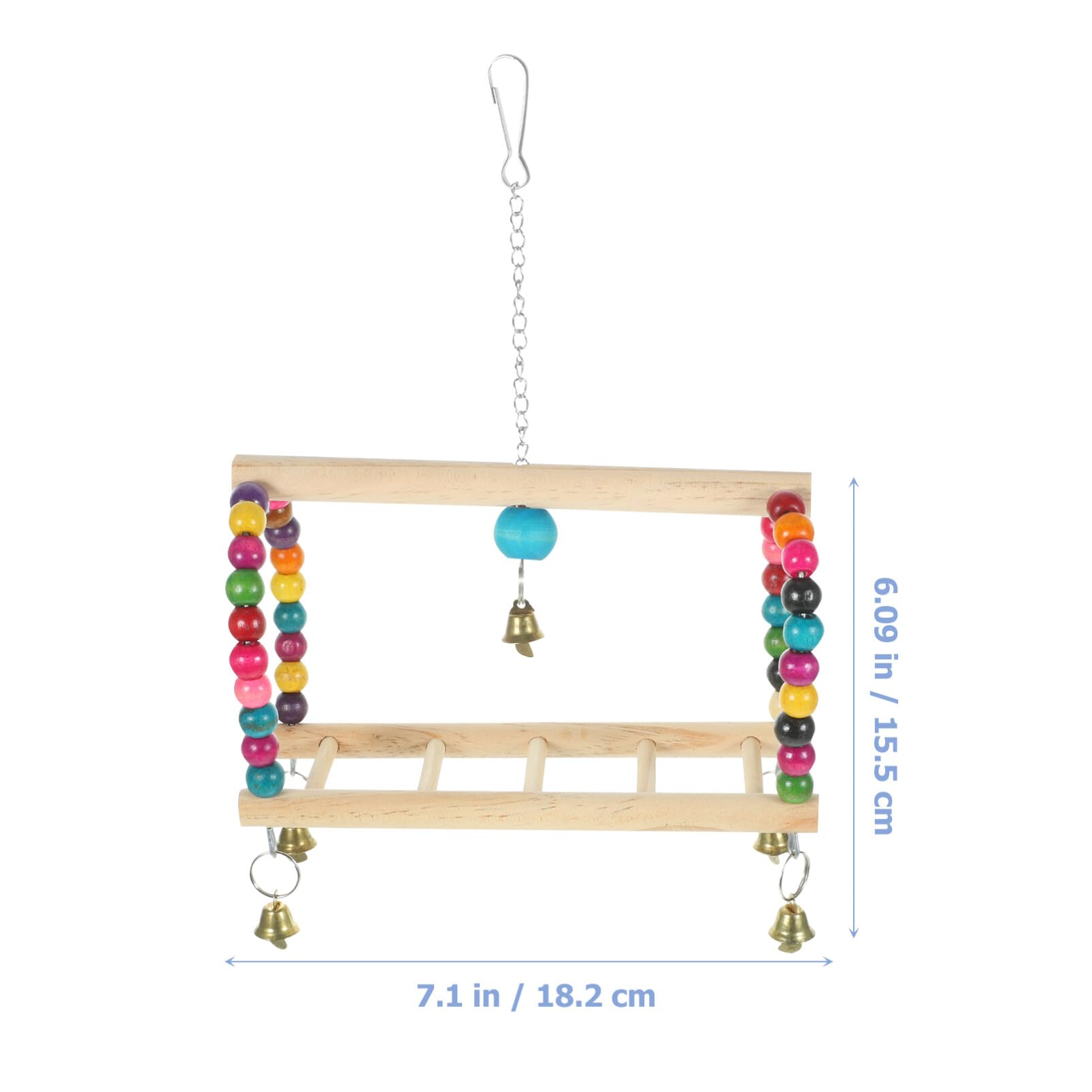 **Natural Wooden Bird Perch & Swing Toy Set - Chewing Ladder Bridge for Parrots, Parakeets, Lovebirds - Cage Accessories for Hanging, Standing & Play - Perfect for Small Birds' Exercise & Entertainment**