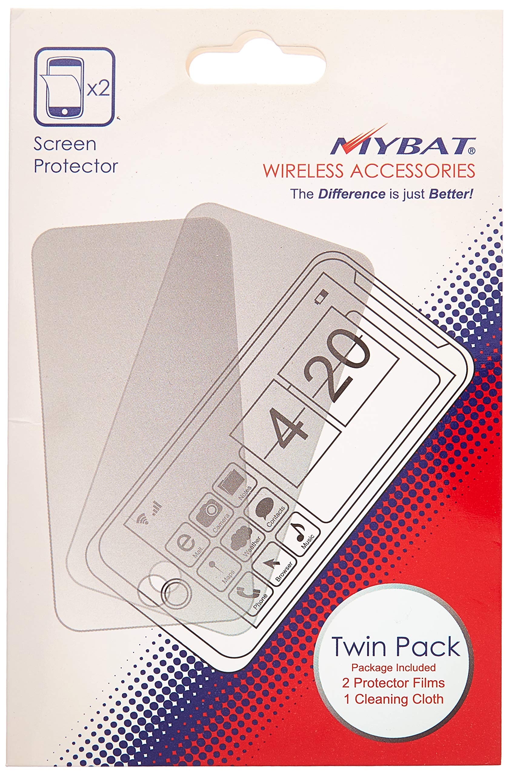 MYBAT Twin Pack Screen Protector for Alcatel 871A One Touch - Clear - Perfect for Daily Protection