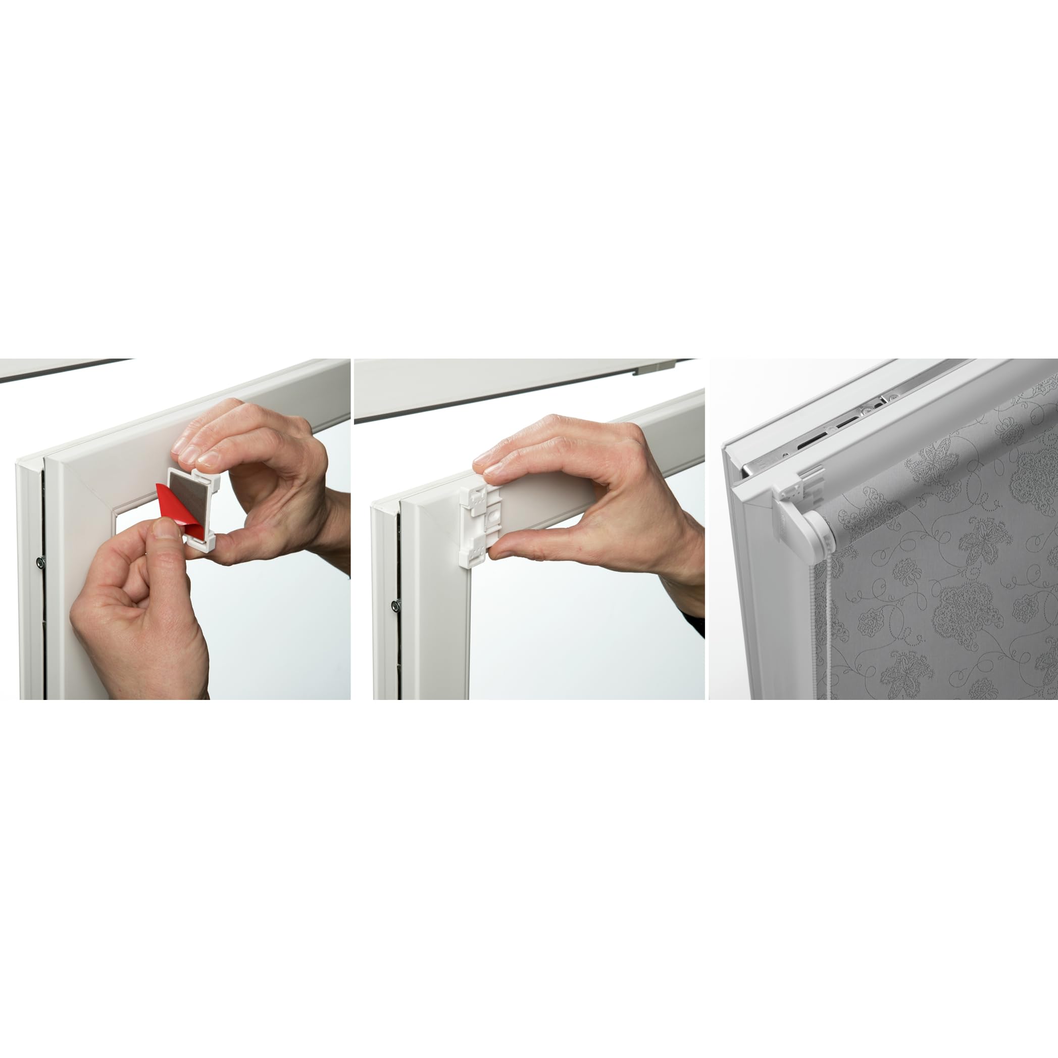 EASYFIX Silver Embroidery Roller Blind - 100x150cm (WxH) Blackout Window Shade with Mounting Kit | Clamp or Glue Installation | Perfect for Bedroom, Living Room & Office Privacy