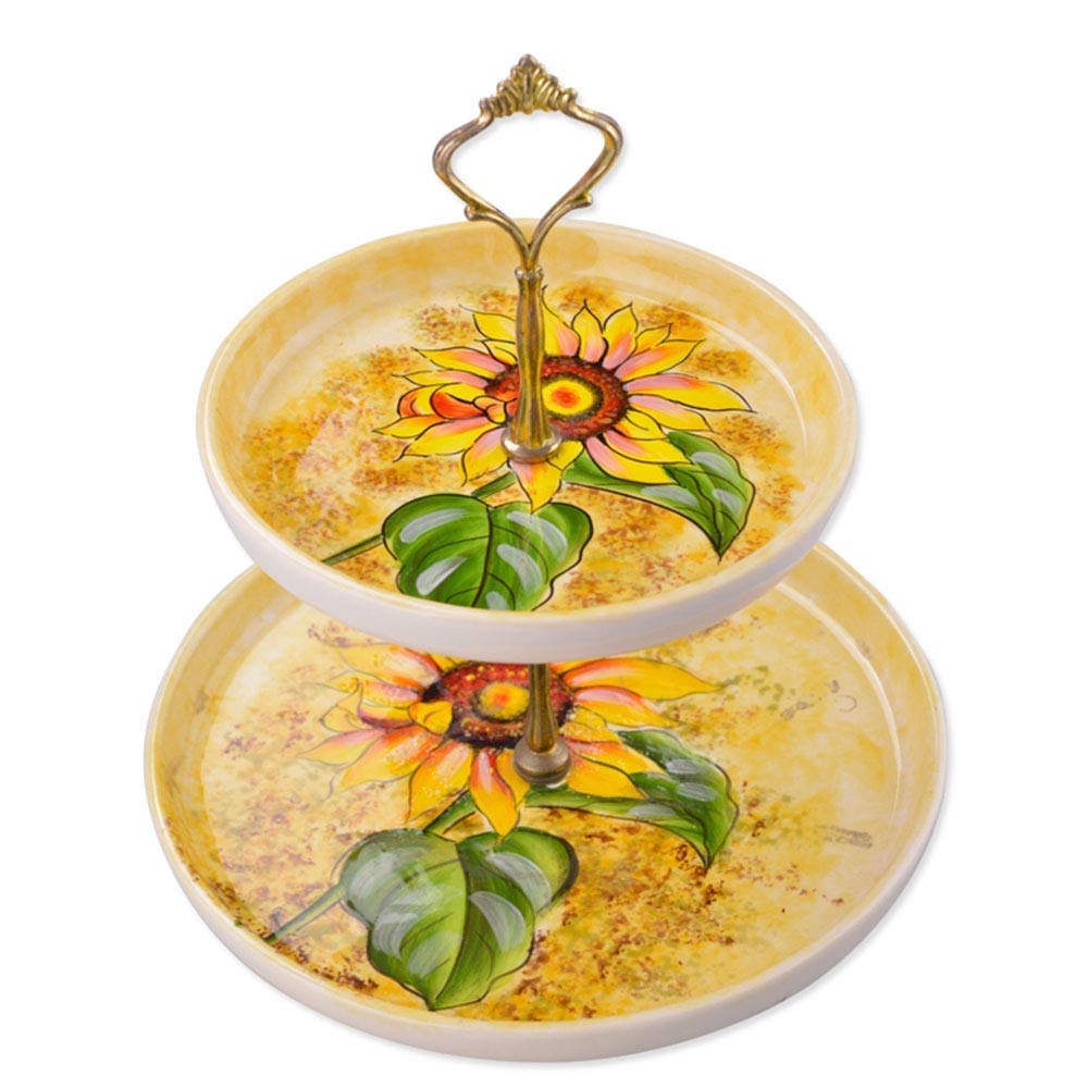 2-Tier Countertop Fruit Basket Holder & Decorative Bowl Stand - Space Saving Kitchen Organizer for Fruits, Vegetables, Snacks | Perfect for Pantry, Dining Table, Kitchen Countertop Decor