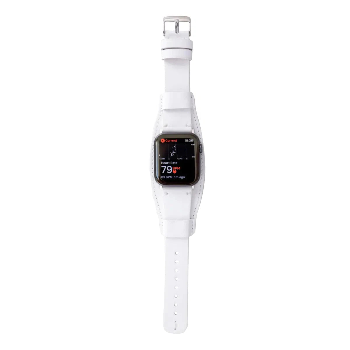 Premium White Leather Cuff Strap for Apple Watch - Elegant & Durable Replacement Band for Work, Gym & Everyday Wear