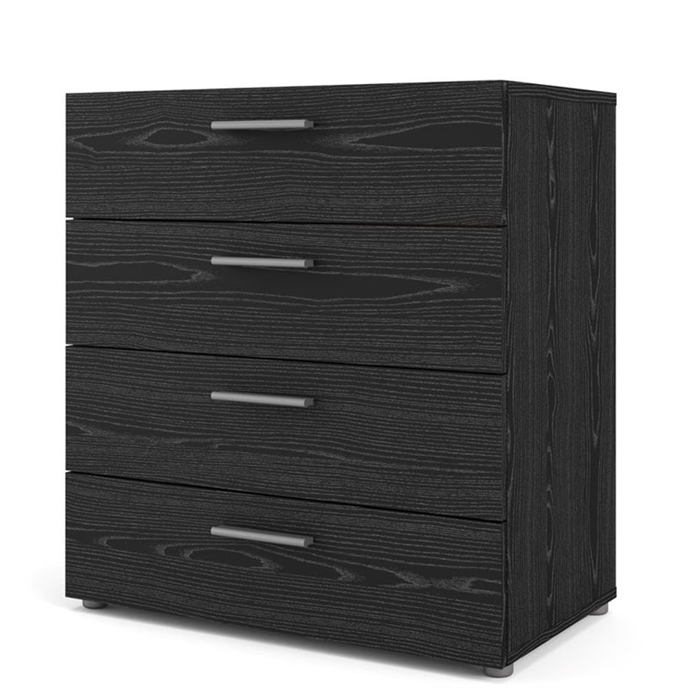 Home Square 3-Piece Bedroom Set with Chest & 2 Nightstands - Black Woodgrain Finish for Master Bedroom or Guest Room Decor