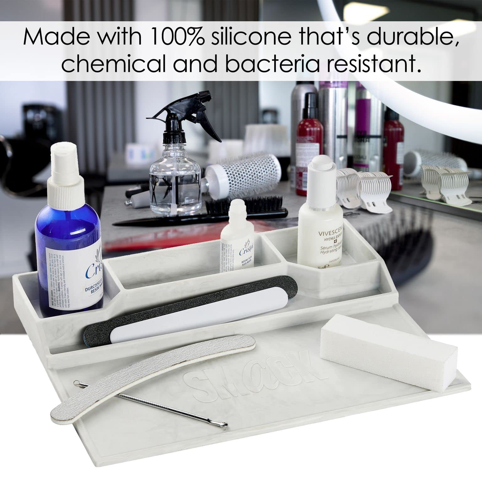 Marble Makeup Organizer Tray - Beauty Products & Tools Storage for Vanity, Bathroom, and Travel - Keep Essentials Neat & Within Reach